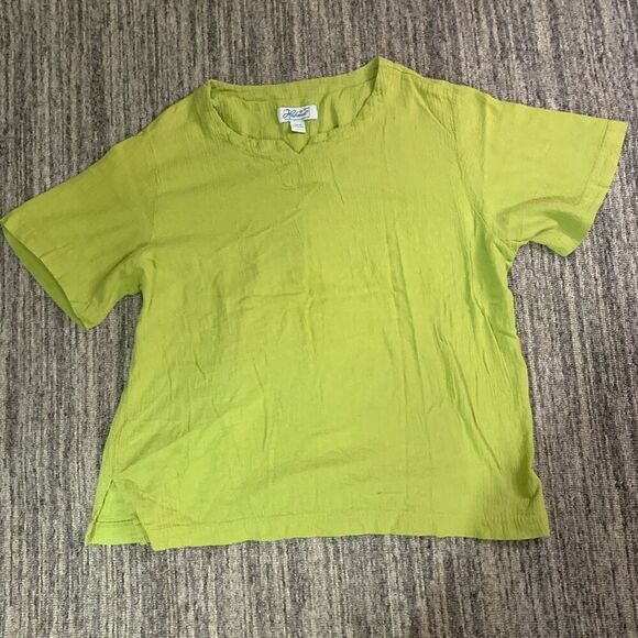 Lot of 3 Haband Womens Large Cotton Pullover Tops Red White Green Short Sleeves - Picture 4 of 10